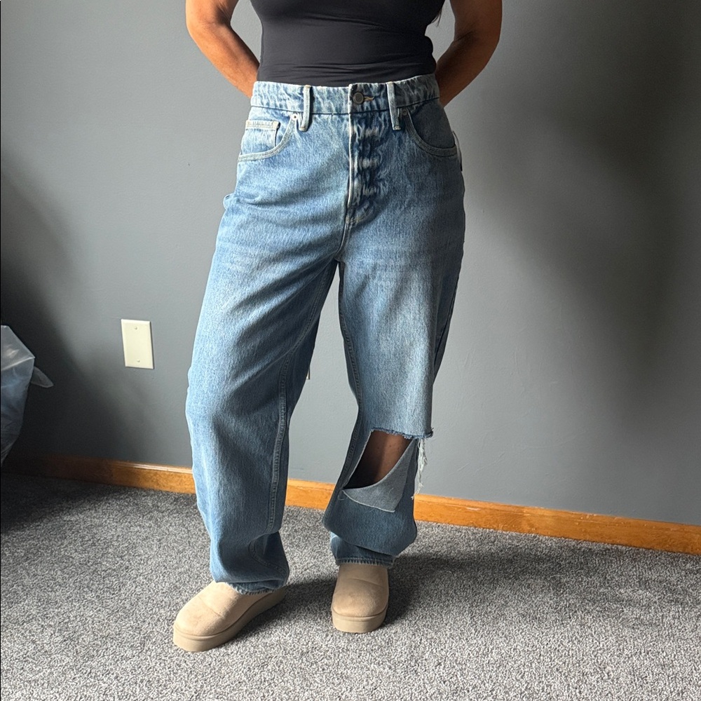 Good American Blue Distressed Jeans